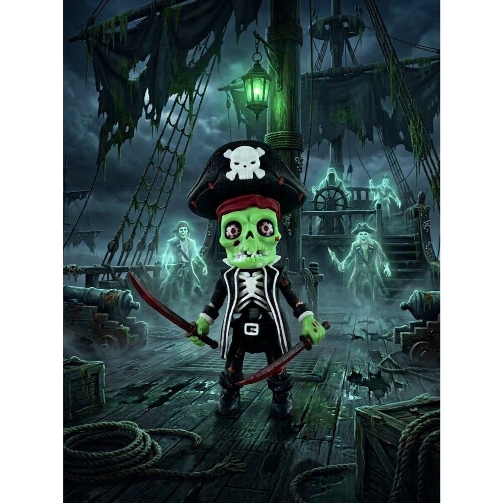 3D Printed 6in Zombie Pirate Creepy Halloween Decor Flexi Horror Creature Spooky